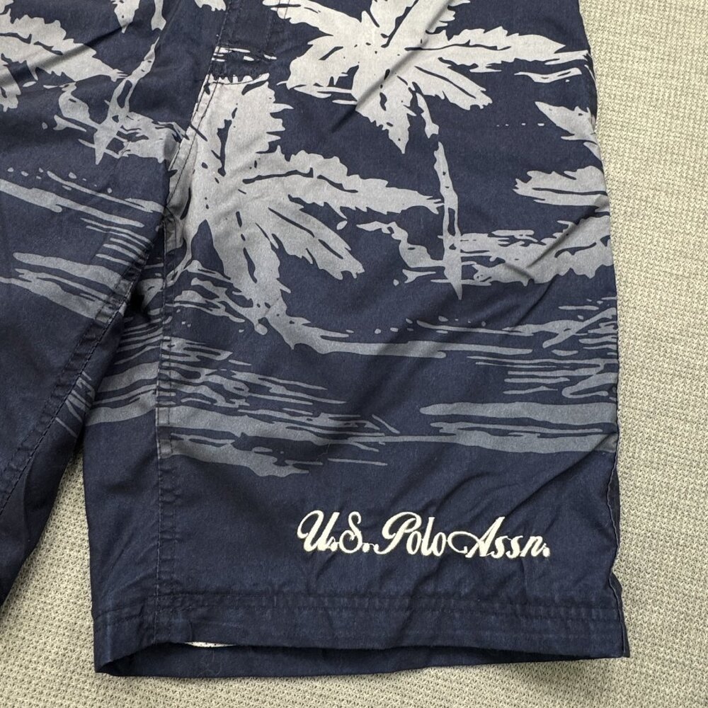 US Polo Assn Mens Dark Blue Hawaiian Board Shorts Swimwear Fully Lined Size L - Picture 4 of 12